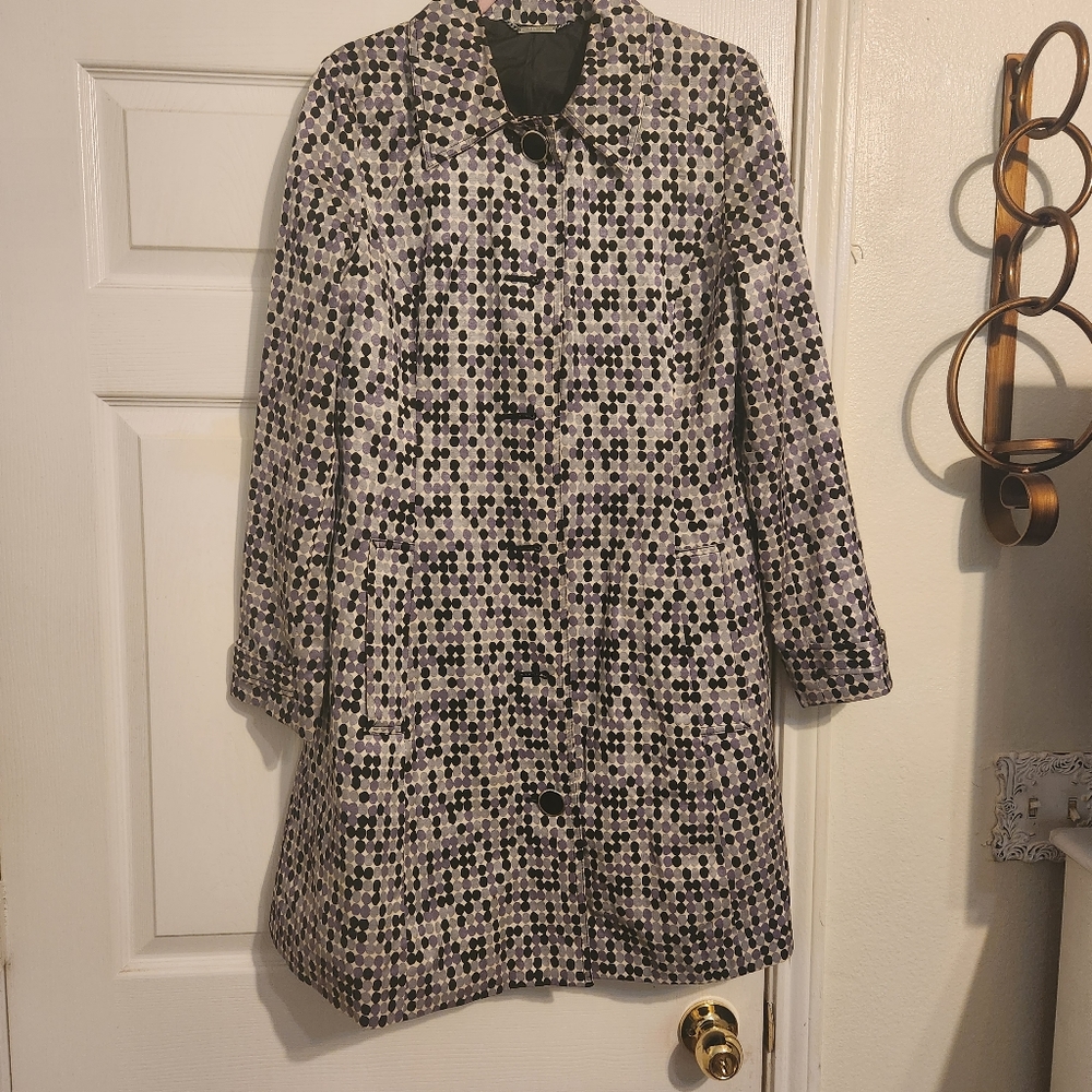 Apt 9 Lavender Dotted Trench Coat/Jacket
